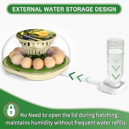 Smart Chicken Incubators for Hatching Eggs with Automatic Turner Small Poultry Duck Quail 12 Egg Incubator Temperature Control Display Hatcher Machine (Chirvy) - color: Chirvy