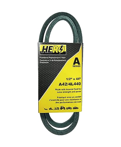 HERO® 1/2 inch x 44 inch Aramid Kevlar Lawn Mower Belt Replacement for Reference A42 4L440