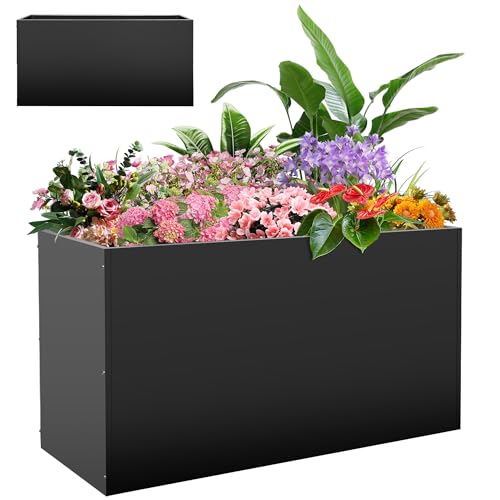 Montex Large Metal Rectangular Outdoor Planter Box, 38''L x16''Wx20''H - size: 38''L x 16''W x 20''H