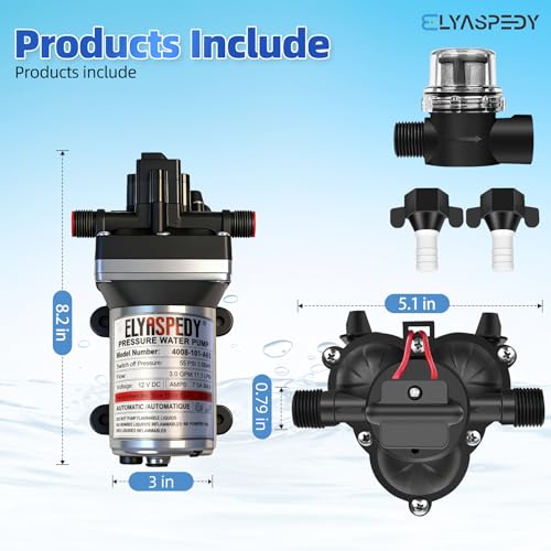 2026 Upgraded 4008-101-A65 RV Fresh Water Pump, 12 V DC 3.0 GPM,55 PSI - size: 12V 101
