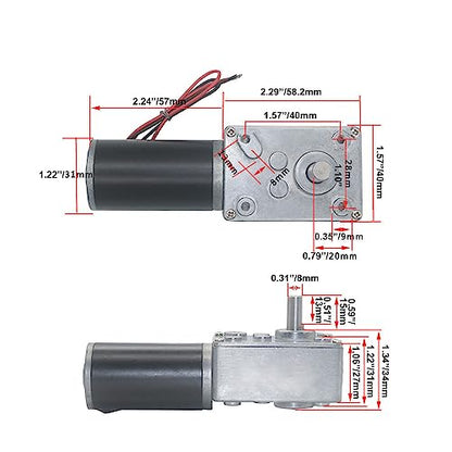 BRINGSMART 12V 470rpm DC Worm Gear Motor Self-Locking Mini Engine Turbine - size: 12V 470rpm