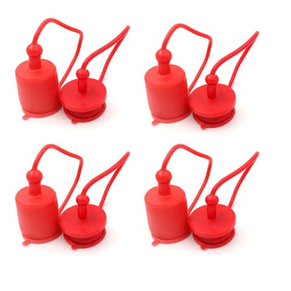 1/2"" ISO7241A Hydraulic Coupling Dust Cap and Plug,Red Rubber Male Dust Cap and Female Plug Covers for Hydraulic Quick Coupler 4set, 0.5 Inch - size: 0.5 Inch, style: ISO7241A