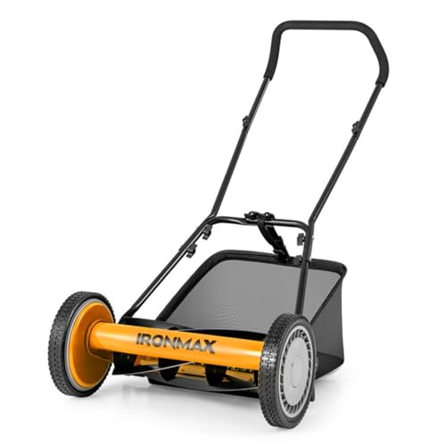 14 inch Push Lawn Mower with Grab Bag - Orange