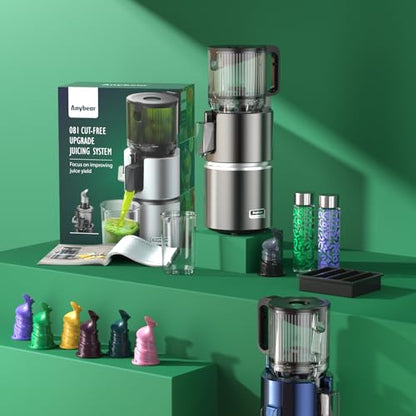 Anybear 350W Cold Press Juicer, Makes Juice & Sorbet & Nut Milk + Recipe