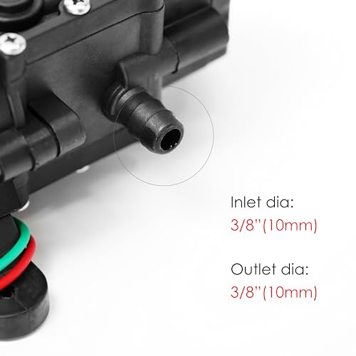 12V Diaphragm Water Pump 2 Pack, 1.2 GPM 80 PSI Self-Priming Sprayer Pump