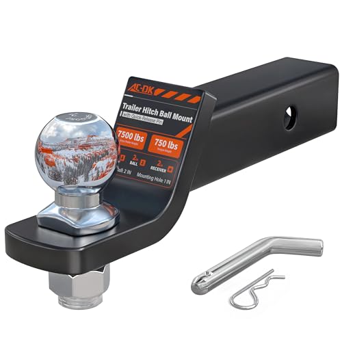 Trailer Hitch Ball Mount with 2" Ball for 2-Inch Receiver - size: 2 inch ball