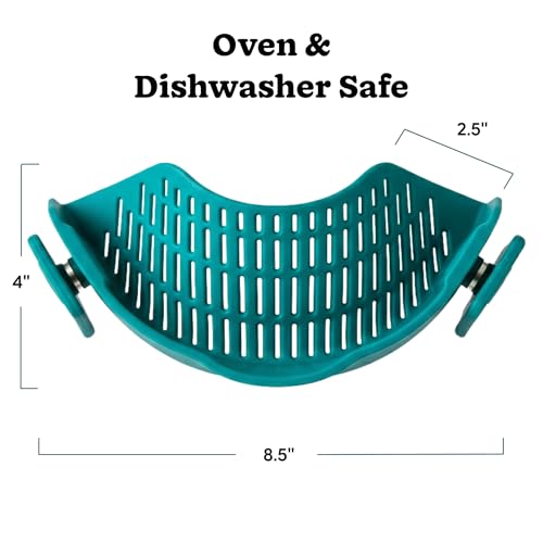 Anyday Silicone Clip On Pot Strainer, Black Sesame - color: Black Sesame
