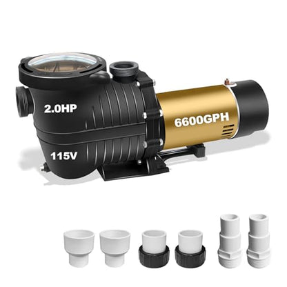 2.0HP Variable Two Speed In/Above Ground Pool Pump 115V 6600GPH - color: Jongquil Yellow