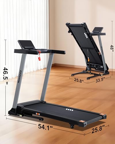 HUAGEED Treadmills for Home, 15% Auto Incline, Compact Design, 40 Programs