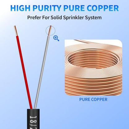 18/2 Solid Sprinkler System Wire 150ft, 18 Gauge Irrigation Wires - size: 18/2, 150Ft