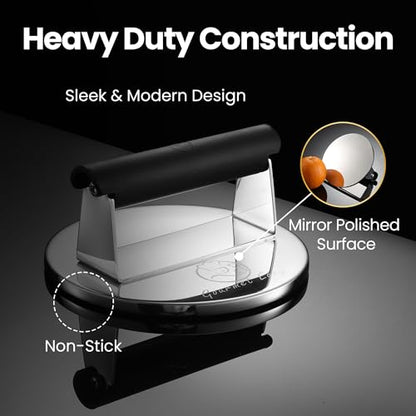 Gourmet Easy Stainless Steel Smash Burger Press with Heat Resistant Handle