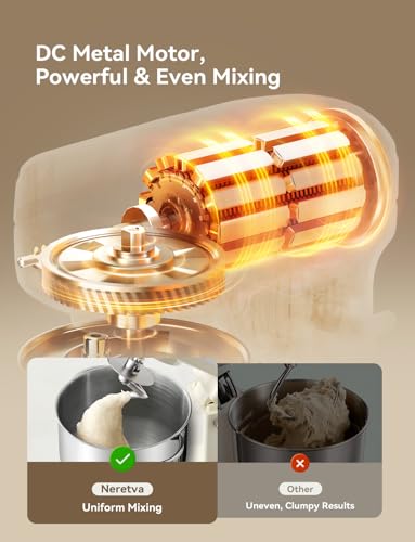 Neretva Super Stable Stand Mixer with Low Noise Operation, 6.34 QT Capacity