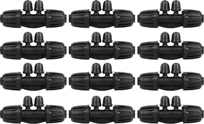 1/2 to 1/4 Drip Irrigation Fittings,4-Ways Barbed Tee 1/2 inch Drip Irrigation Tubing (1/2" ID x0.6-0.63" OD) 16mm to 1/4 inch Irrigation Tube Fitting Anti-Drop Barbed Connectors,12Pcs - color: 4-Way-12Pack