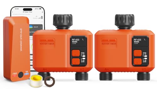 WiFi Sprinkler Timer 2 Zone, Smart Water Timer for Garden Hose Irrigation - style: 2 Outlet- 2pcs