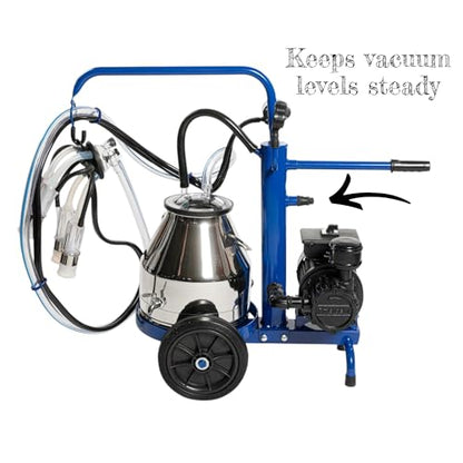 Milking Machine Combo Kit, Vacuum Regulator with 80mm Graphite Pallet, 1-1/4 Inch, Leak-Free, Adjustable Flow Control