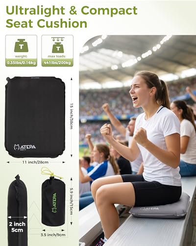 ATEPA Inflatable Seat Cushion - color: 1 Pack - Black