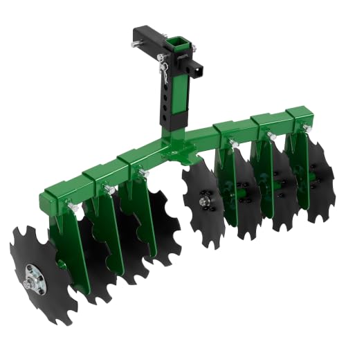 WUTIST 35" Disc Harrow Plow Attachment Green Compatible with All ATV, UTV - color: Black+Green