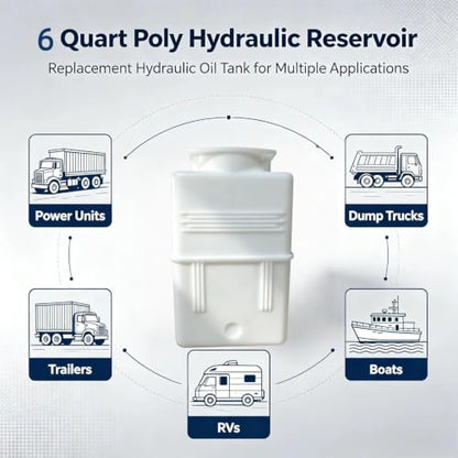 6 Quart Poly Power Unit Fluid Reservoir Tank - size: 6 Quart