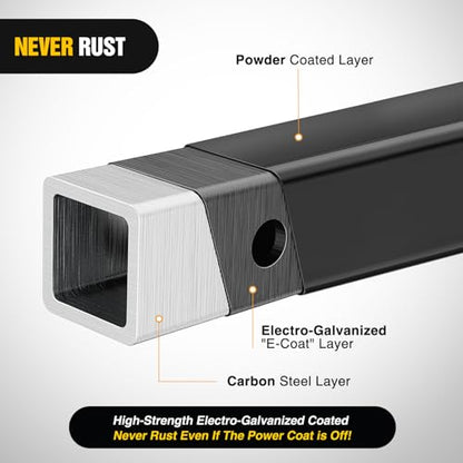 Nilight Hitch Extender with Step 2" Receiver 14"x7" Anti-Slip Diamond Plate - color: Hitch Extender with Step