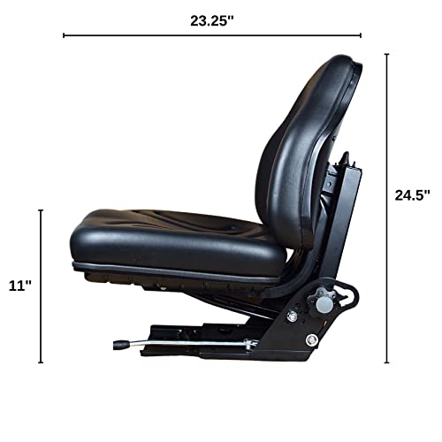 TRAC SEATS Black Suspension Tractor Seat for Massey Ferguson 231 231S 234 234H 234S 235 240 245 250 255 270 274 275 285 Tractors