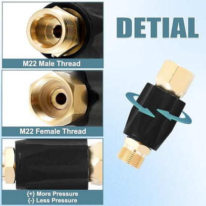 JOEJET Adjustable Pressure Washer Regulator, M22 Connector, 4000 PSI
