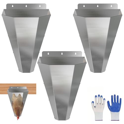 Large Chicken Cone for Butchering 3 Pack, Stainless Steel Kill Cones - size: 3pack-Large