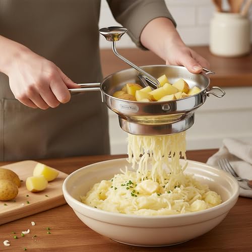 Granite Ware Stainless Steel Deluxe Food Mill, 2 Qt - Silver