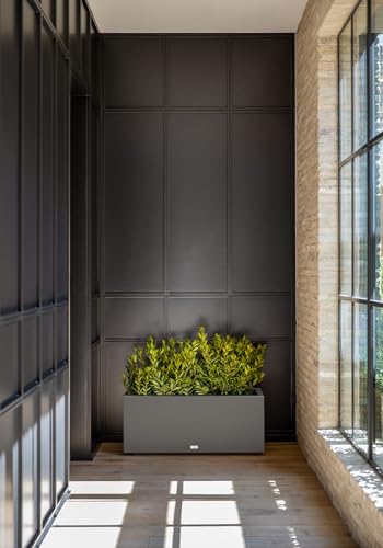 Veradek Block Series Long Box Planter - Rectangular Outdoor Planter - color: Gray, size: Large - 2 Pack