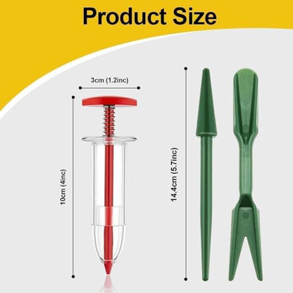 6Pcs Mini Sowing Seed Dispenser, Seed Planter Tool, Handheld Seed Planter, Mini Hand Seed Spreader, Seed Sower Tool, Garden Seed Planter, Small Seed Spreader with Seedlings Dibber Widger for Spreading