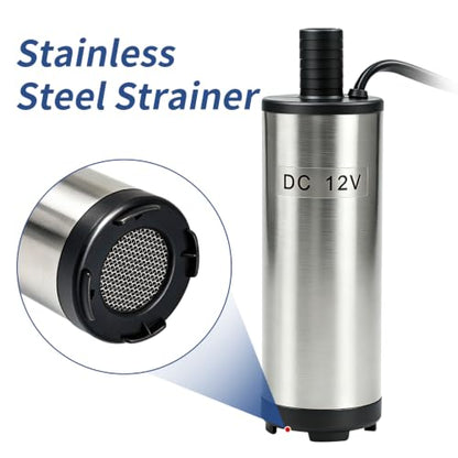 DC 12V Electric Submersible Water Pump, Diesel Transfer Pump 80W 30L/min