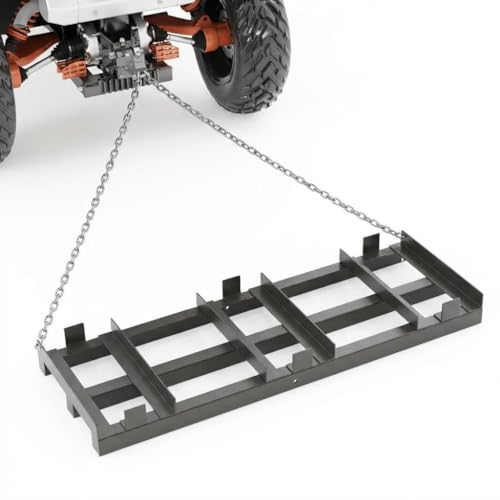 6 ft Drag Harrow Tow Behind Driveway Grader for ATV/UTV, Heavy Duty Yard Leveling Rake Pull Behind with 6 ft Chains, Lawn Leveler for Arena Farm Fields Pastures, Grey - color: 6 ft-Grey