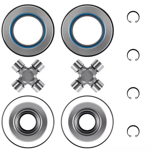 Front Axle Vaccum Knuckle Seal & Hub O-Ring & Dust Seals Kit With Driveshaft U-Joint Fit For Ford F250 F350 Super Duty With Dana Super 60 (2005 to 2019) - size: Driveshaft U-Joint & Front Axle Bearing Kit