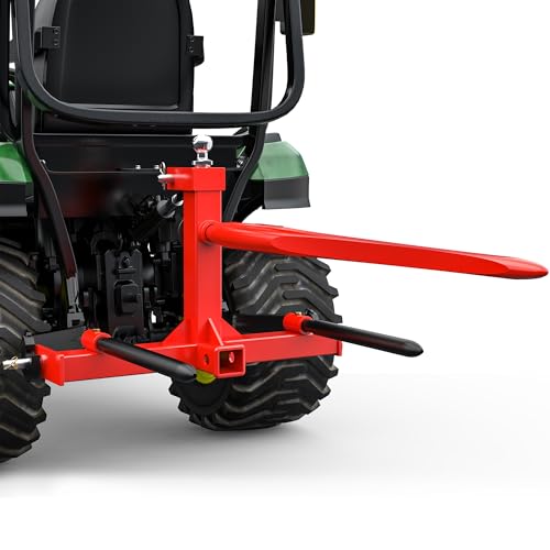 AUTOSAVER88 49" Hay Bale Spear, 3 Point Quick Hitch for Category 1 Tractors