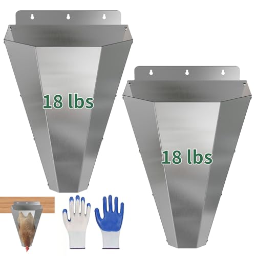 Large Chicken Cone for Butchering 2 Pack, Stainless Steel Kill Cones - size: 2pack-Large