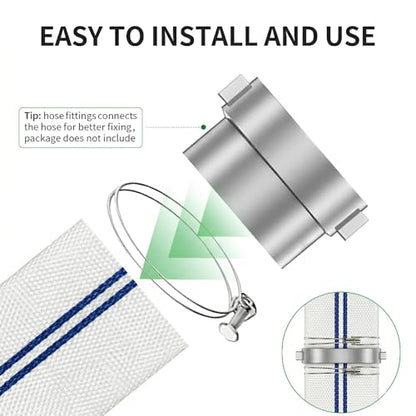 Pool Backwash Hose, 3 Inch x 100 FT Heavy Duty Lay Flat Discharge Hose with 2 Stainless Steel Clamps, Reinforced Polyester PU Lining for Sump Pump, Drainage & Irrigation - size: 3in x 100 FT