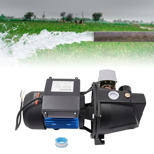 Deep Well Jet Pump, Cast Iron Convertible Pump with Ejector Kit, Well Depth Up 0-25ft, Automatic Pressure Switch (0.75HP) - size: 1HP