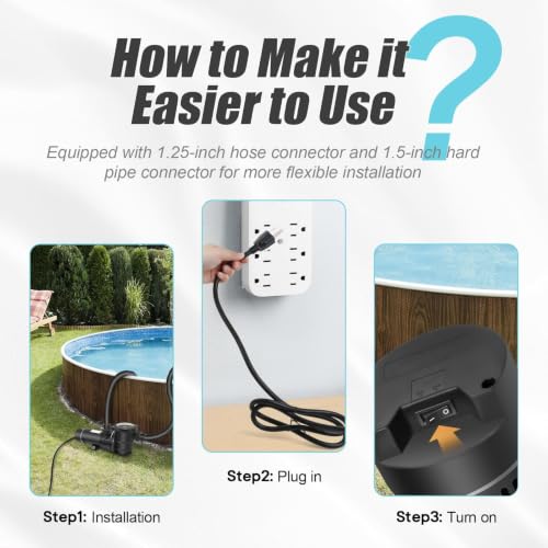 DoE-Compliant CEC approved Pool Motor Pump 2HP 115v 5160GPH - color: Charcoal