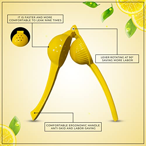 Lemon Squeezer Orange Juice Extractor Juicer Handheld Heavy Duty Sturdy Squeezer Lime Press Squeezer Seed Catcher Manual Hand Juicer Citrus Press Easy to Use Effortless