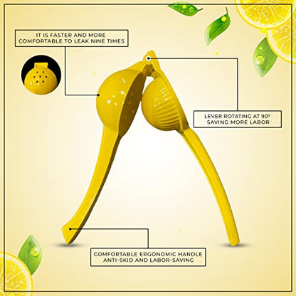 Lemon Squeezer Orange Juice Extractor Juicer Handheld Heavy Duty Sturdy Squeezer Lime Press Squeezer Seed Catcher Manual Hand Juicer Citrus Press Easy to Use Effortless