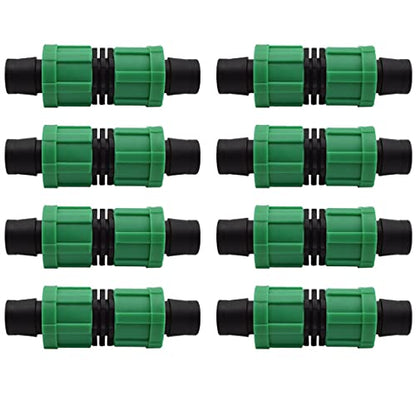 8PCS Drip Irrigation Straight Fittings Universal Barbed Locking Butt - color: Butt Connectors