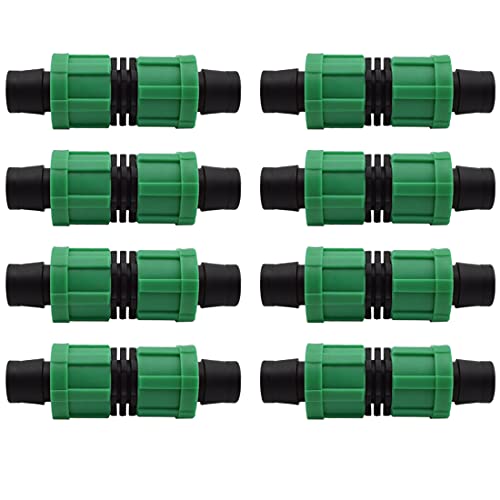 8PCS Drip Irrigation Straight Fittings Universal Barbed Locking Butt - color: Butt Connectors