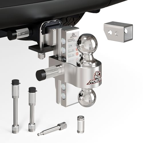 Adjustable Aluminum Hitch Mount for 2.5" Receiver, 6" Drop/Rise - size: 2" & 2.5" w/ Sleeve, 6" Drop/Rise