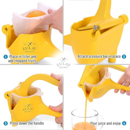 Zulay Kitchen Manual Fruit Juicer - color: Yellow