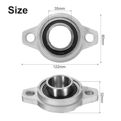 uxcell 2pcs KFL007 Pillow Block Bearings 35mm Bore Bearing Units Zinc Alloy Flange Mounted Bearing Housing, P6(ABEC3) - size: KFL007
