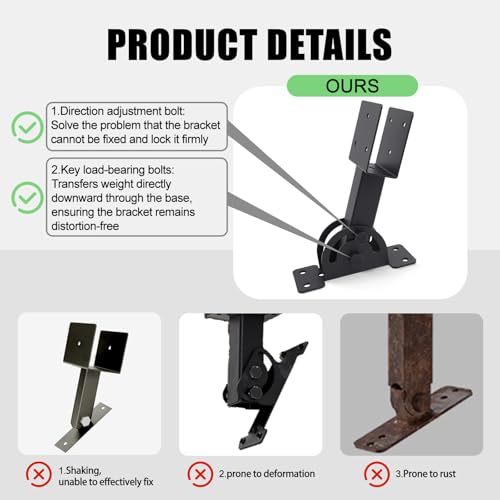 2x4 Heavy Duty Roof Riser Brackets Kit 3 Pcs, - size: 2x4-3