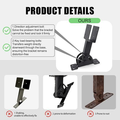 2x4 Heavy Duty Roof Riser Brackets Kit 4 Pcs - size: 2x4-4
