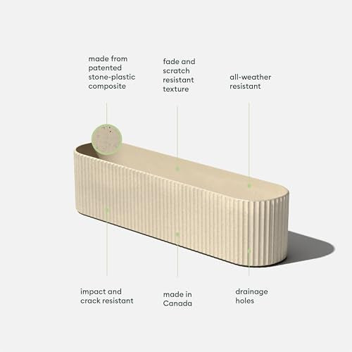 Veradek Demi Series Window Box Planter - Round Outdoor Planter - color: Sand, size: 36 inch
