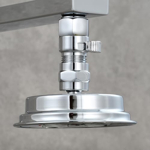 Chrome Shower Head Shut Off Valve Flow Restrictor, Brass - color: Chrome