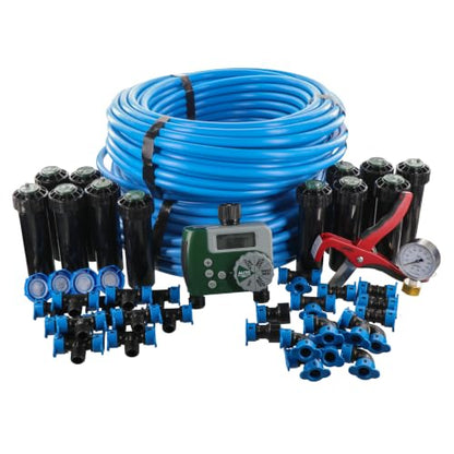 Orbit 2-Zone All-in-One Automatic Watering System - Automatic Sprinkler System for Yard Irrigation Setup - DIY Lawn Kit - Double Outlet Hose Timer - Easy Push-Fit Technology - Large Coverage - 50021 - style: Large Area