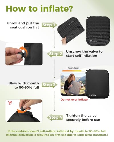 ATEPA Inflatable Seat Cushion - color: XL 2 Pack Black